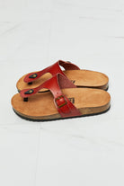 MMShoes Drift Away T-Strap Flip-Flop in Red - Guy Christopher
