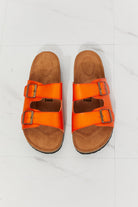 MMShoes Feeling Alive Double Banded Slide Sandals in Orange - Guy Christopher