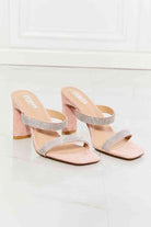 MMShoes Leave A Little Sparkle Rhinestone Block Heel Sandal in Pink - Guy Christopher