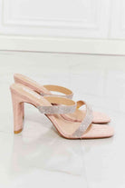 MMShoes Leave A Little Sparkle Rhinestone Block Heel Sandal in Pink - Guy Christopher