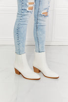 MMShoes Love the Journey Stacked Heel Chelsea Boot in White - Guy Christopher