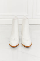 MMShoes Love the Journey Stacked Heel Chelsea Boot in White - Guy Christopher