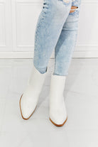 MMShoes Love the Journey Stacked Heel Chelsea Boot in White - Guy Christopher