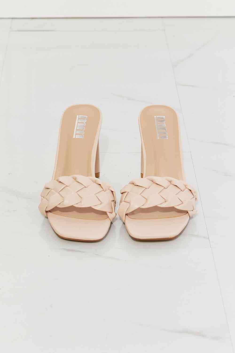 MMShoes Top of the World Braided Block Heel Sandals in Beige - Guy Christopher