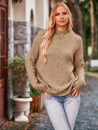 Mock Neck Dropped Shoulder Sweater - Guy Christopher