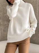 Mock Neck Dropped Shoulder Sweater - Guy Christopher