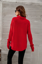 Mock Neck Dropped Shoulder Sweater - Guy Christopher