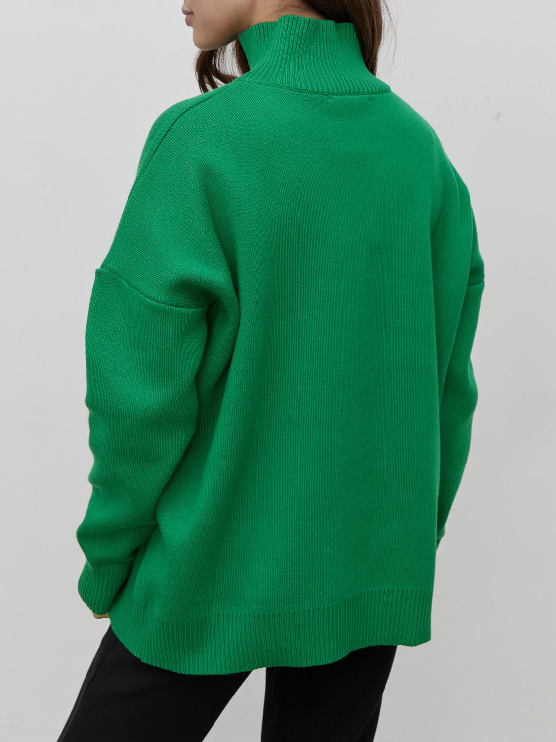 Mock Neck Dropped Shoulder Sweater - Guy Christopher