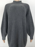 Mock Neck Dropped Shoulder Sweater Dress - Guy Christopher