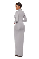 Mock Neck Long Sleeve Maxi Slim Dress - Guy Christopher