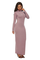 Mock Neck Long Sleeve Maxi Slim Dress - Guy Christopher