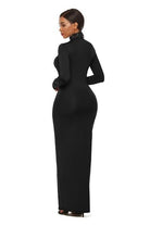 Mock Neck Long Sleeve Maxi Slim Dress - Guy Christopher