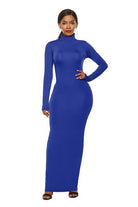 Mock Neck Long Sleeve Maxi Slim Dress - Guy Christopher