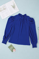 Mock Neck Puff Sleeve Blouse - Guy Christopher