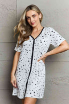 MOON NITE Quilted Quivers Button Down Sleepwear Dress - Guy Christopher