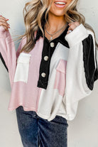 Multicolor Button-Down Long Sleeve Blouse - Guy Christopher