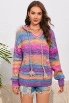 Multicolor Dropped Shoulder Hooded Sweater - Guy Christopher