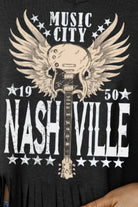 Music City 1950 Nashville Graphic Fringe Hem Tee - Let Nashville's Romance Embrace You - Fall in Love with Luxurious Comfort and Bohemian Sophistication - Guy Christopher