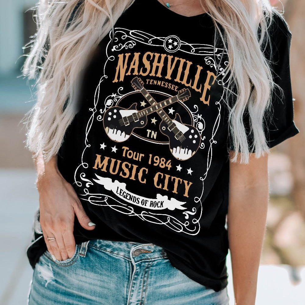 Nashville Music City Graphic Tee Shirt - Indulge in the Melodic Enchantment of Nashville - Feel the Rhapsody of Music with Every Wear - Guy Christopher