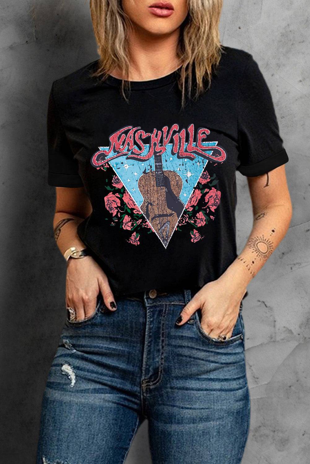 Nashville Nights - Embrace the Tender Touch of Our Graphic Tee - Let Your Heart Sing with Free-Spirited Style - Guy Christopher