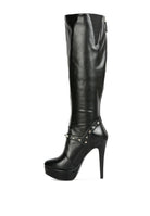 Nephele Silver Stud Stiletto Calf Boots - Guy Christopher