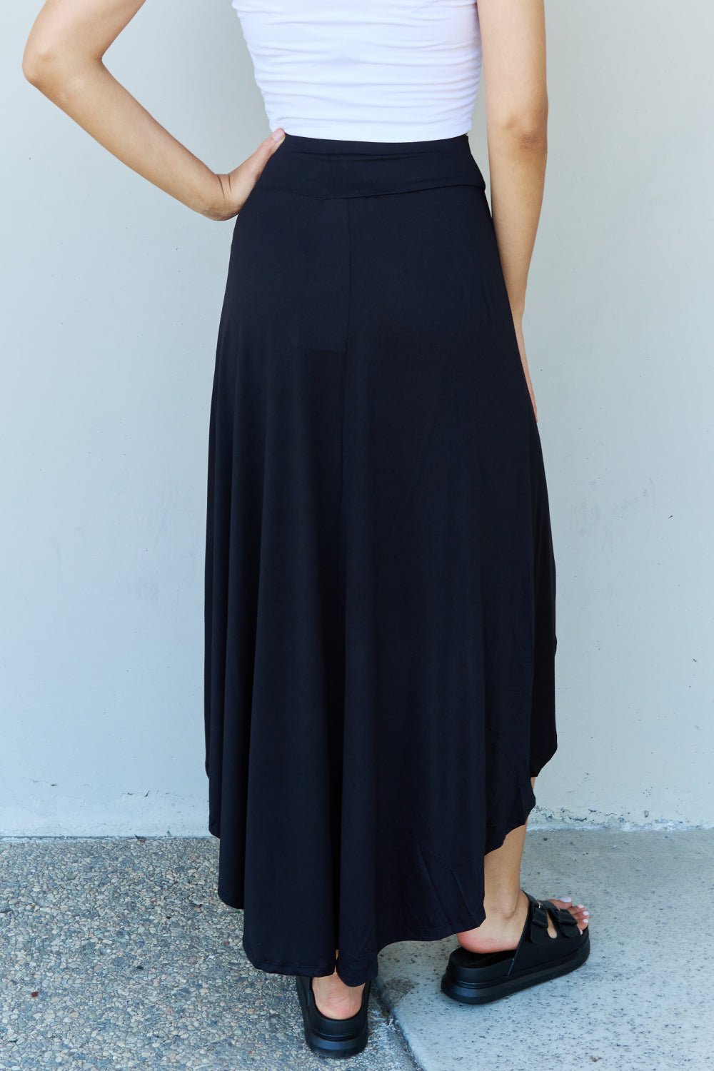 Ninexis First Choice High Waisted Flare Maxi Skirt in Black - Guy Christopher