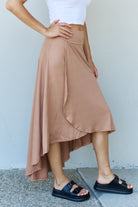 Ninexis First Choice High Waisted Flare Maxi Skirt in Camel - Guy Christopher