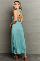 Ninexis Know Your Worth Criss Cross Halter Neck Maxi Dress - Guy Christopher