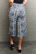 Ninexis Leopard High Waist Flowy Wide Leg Pants with Pockets - Guy Christopher