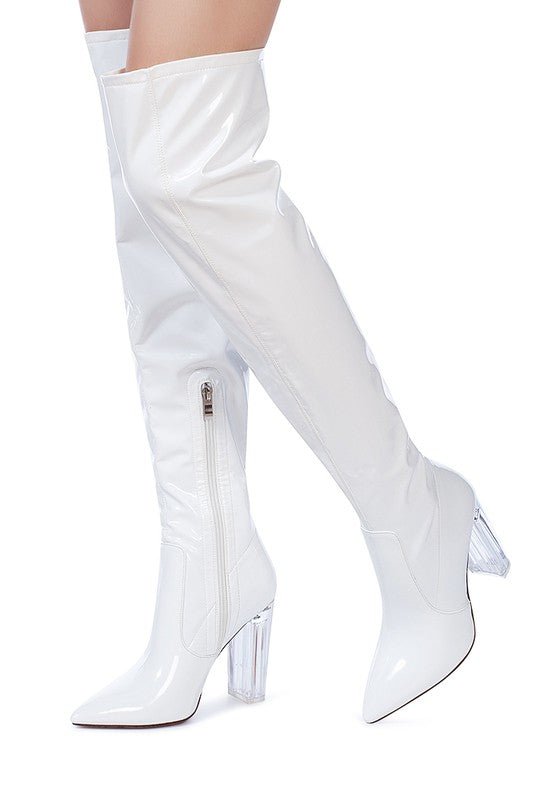 NOIRE THIGH HIGH LONG BOOTS IN PATENT PU - Guy Christopher