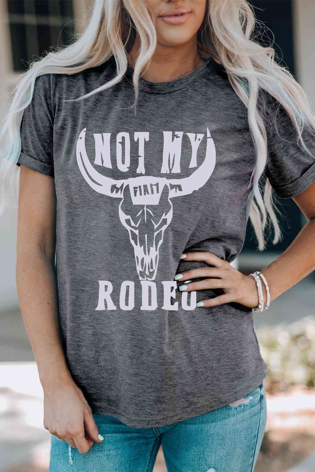 NOT MY RODEO Graphic Round Neck Tee - Guy Christopher