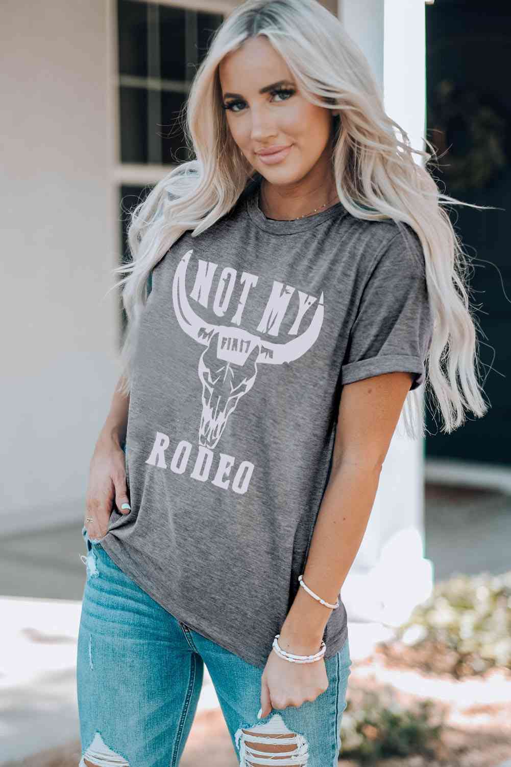 NOT MY RODEO Graphic Round Neck Tee - Guy Christopher