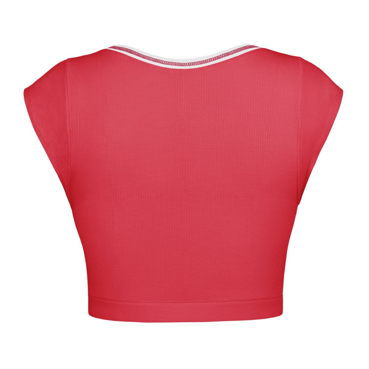 Notched Neck Cap Sleeve Cropped Tee - Guy Christopher