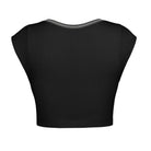 Notched Neck Cap Sleeve Cropped Tee - Guy Christopher