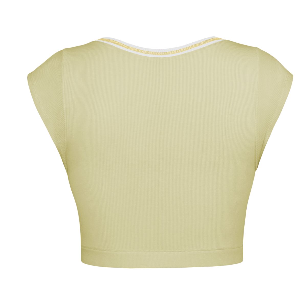 Notched Neck Cap Sleeve Cropped Tee - Guy Christopher