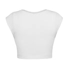 Notched Neck Cap Sleeve Cropped Tee - Guy Christopher