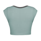 Notched Neck Cap Sleeve Cropped Tee - Guy Christopher