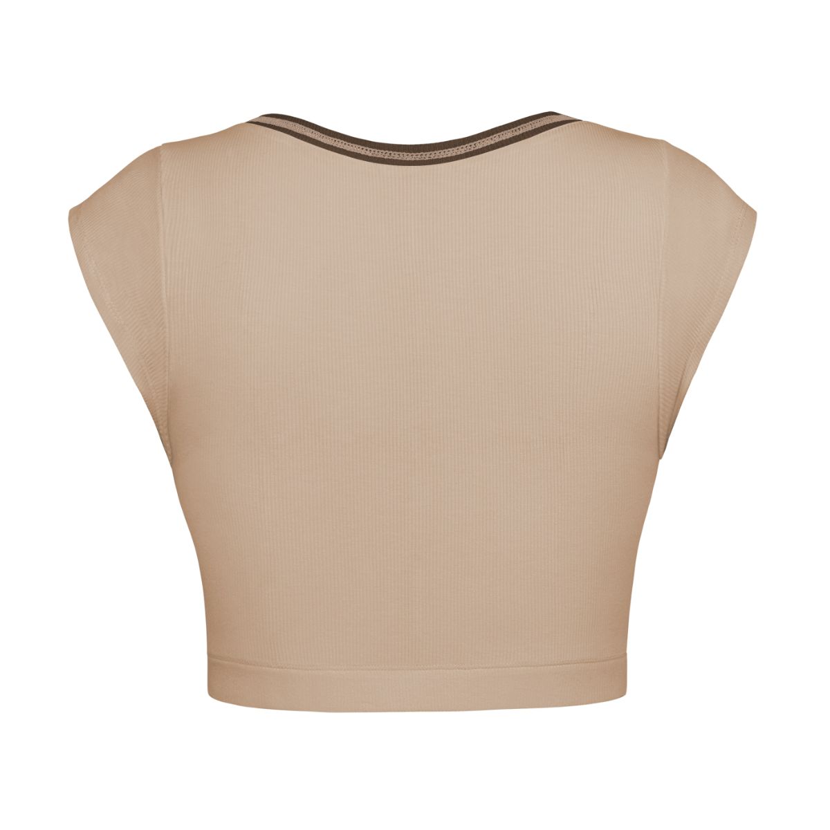 Notched Neck Cap Sleeve Cropped Tee - Guy Christopher