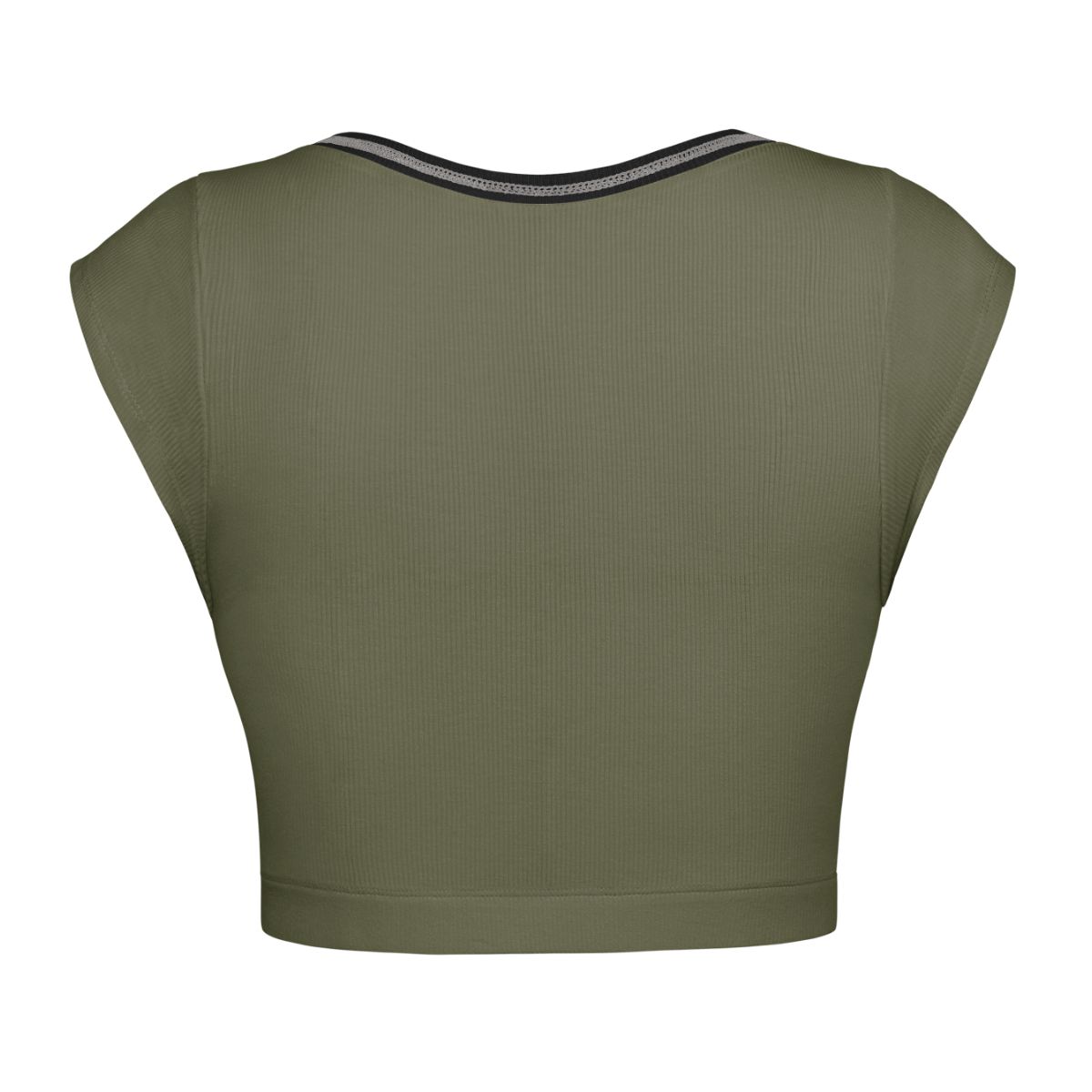 Notched Neck Cap Sleeve Cropped Tee - Guy Christopher