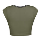 Notched Neck Cap Sleeve Cropped Tee - Guy Christopher