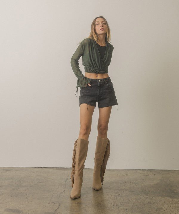 OASIS SOCIETY OUT WEST - Knee-High Fringe Boots - Guy Christopher