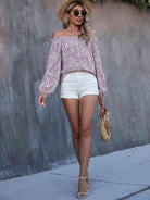 Off-Shoulder Long Sleeve Blouse - Guy Christopher