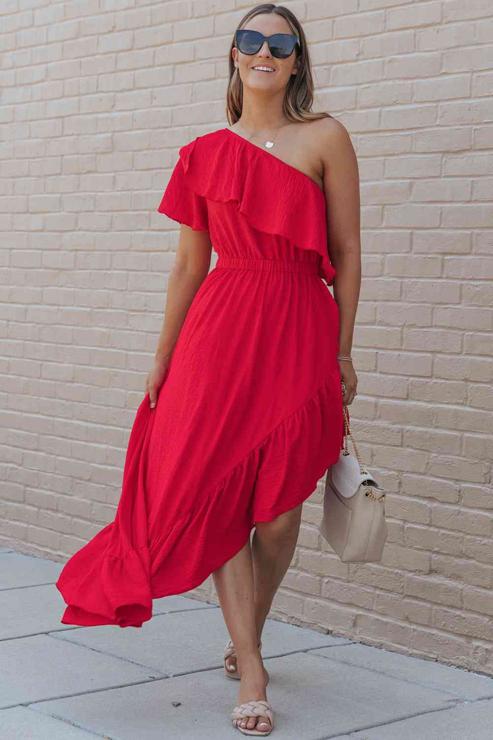 One-Shoulder Asymmetrical Dress - Guy Christopher