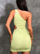 One Shoulder Cutout Mini Dress - Guy Christopher