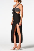 One-Shoulder Cutout Split Dress - Guy Christopher