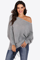 One Shoulder Dolman Sleeve Sweater - Guy Christopher