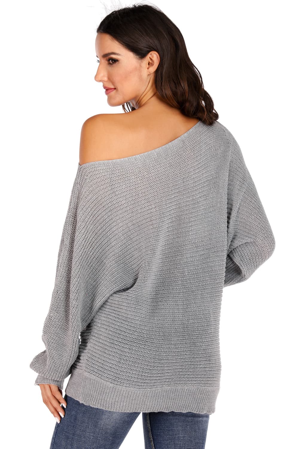 One Shoulder Dolman Sleeve Sweater - Guy Christopher