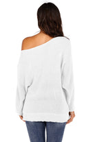 One Shoulder Dolman Sleeve Sweater - Guy Christopher