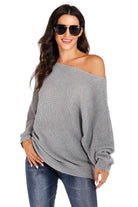 One Shoulder Dolman Sleeve Sweater - Guy Christopher