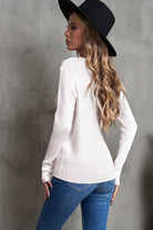 One-Shoulder Long Sleeve Ribbed Top - Guy Christopher